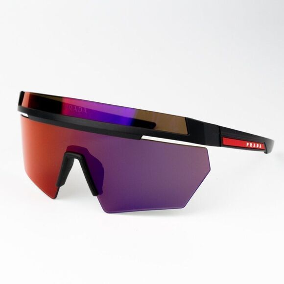 NEW Prada Linea Rossa PS01YS 1BO02U Matte Black Mirror Orange Unisex Sunglasses main image 11